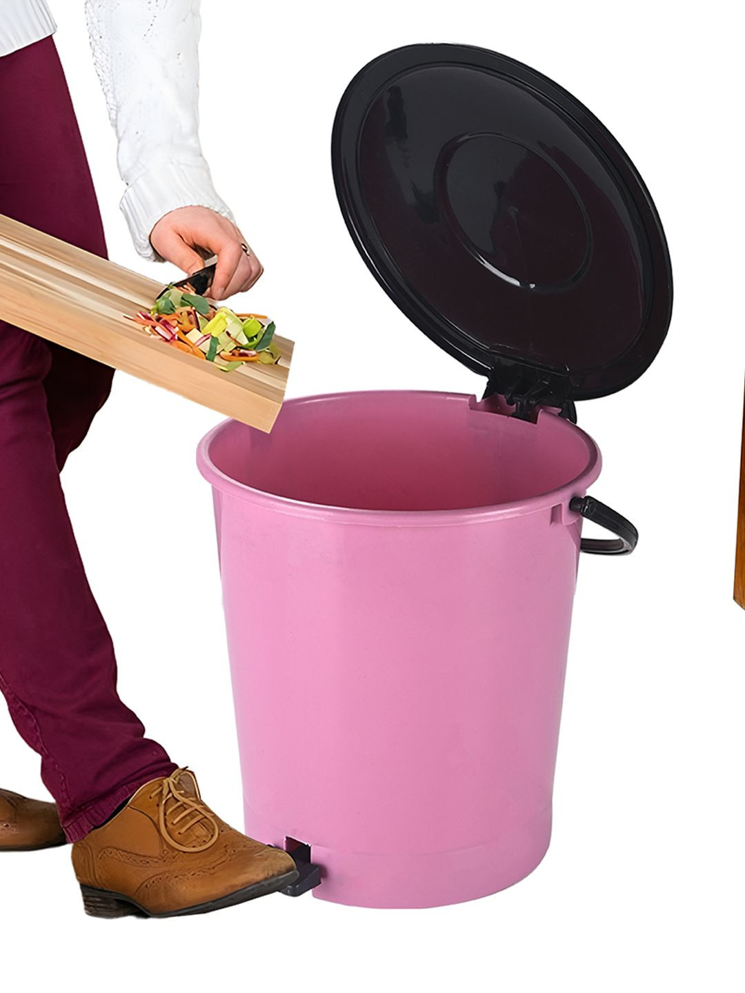 Kuber Industries Pink Pedal Dustbin7 L