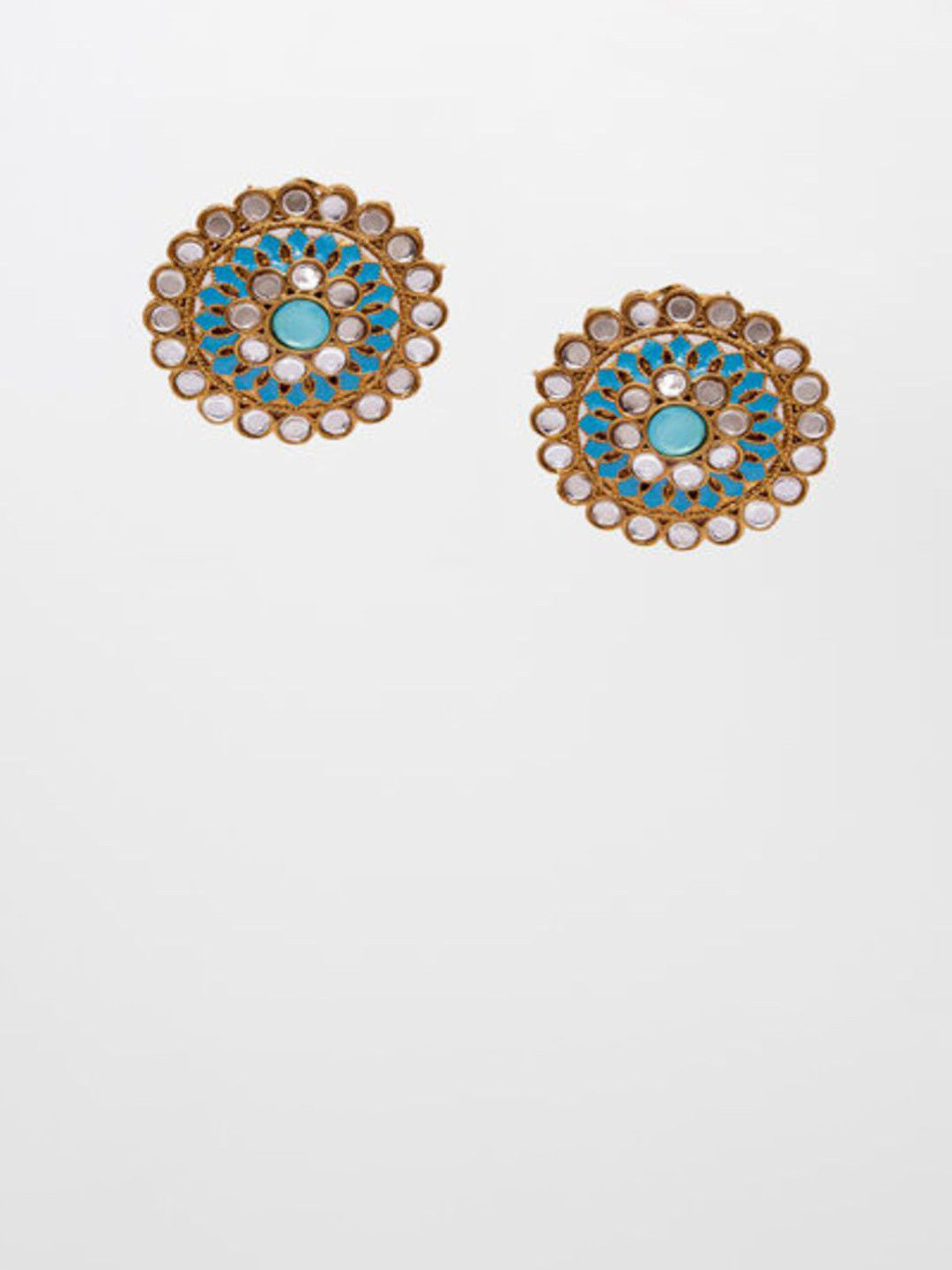 HENA DESIGNS LLP Artificial Stones Studded Floral Shaped Studs