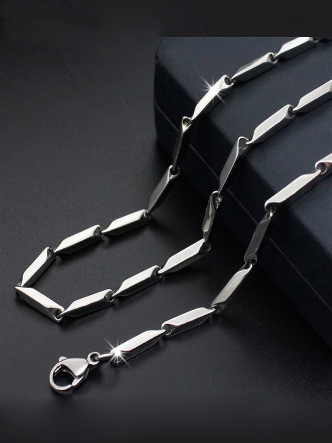 Vivnits Unisex Stainless Steel Silver-Plated Chain