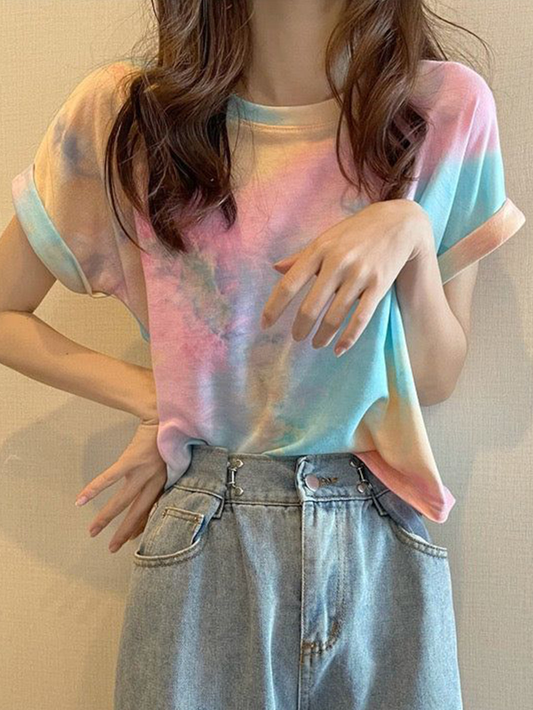 Miss Mosa By Akanksha  Women Delfina Tie and Dye Extended Sleeves Top