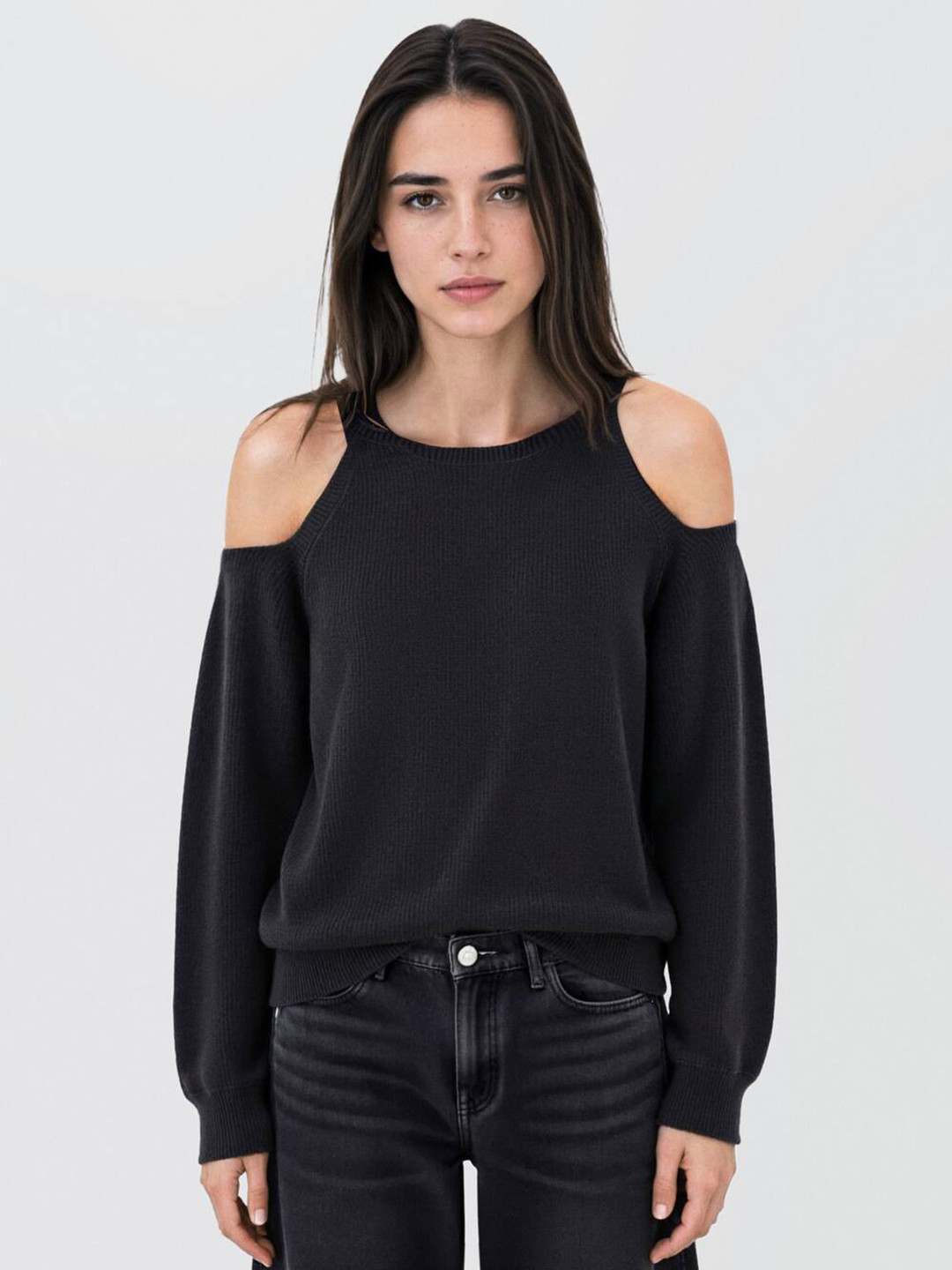 MANGO Teen Girls Cold-Shoulder Sleeves Cotton Pullover