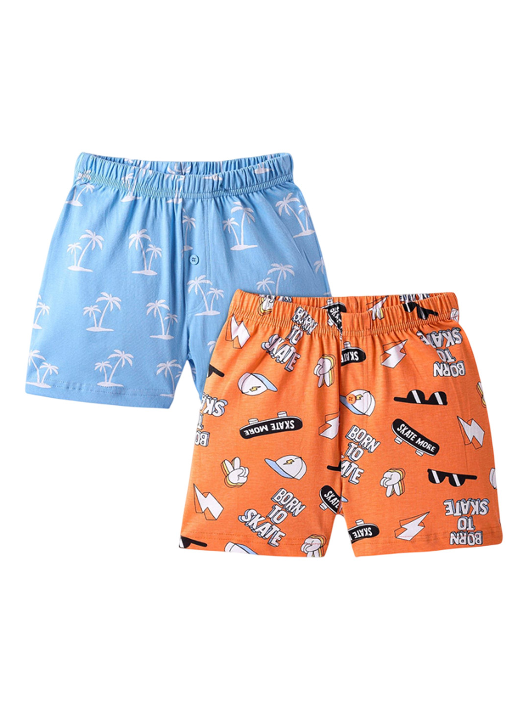 Honeyhap Boys Pack Of 2 Printed Pure Cotton Boxers 19483759