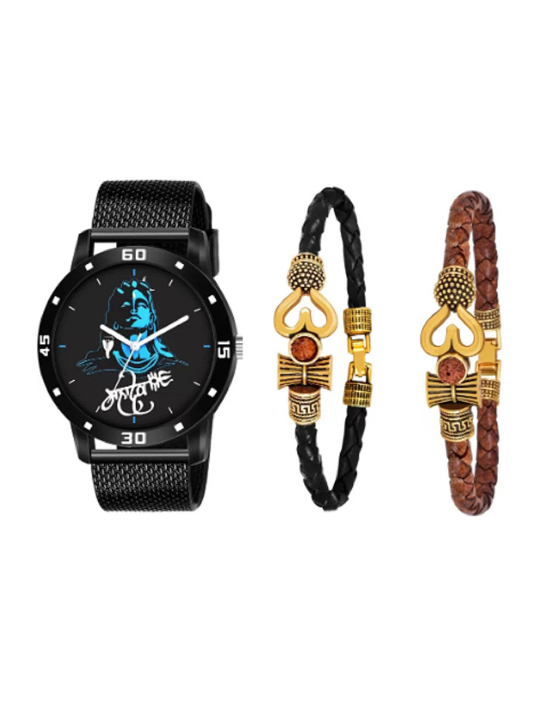 Miss Perfect Men Analogue Watch Gift Set And Bracelets jk_750
