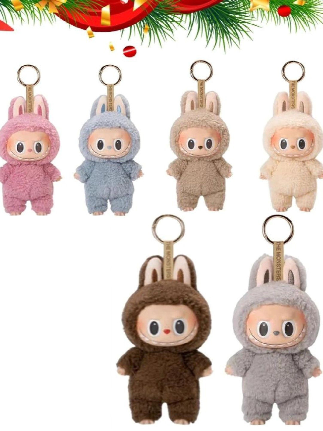 Poftik Monster Labubu Doll Anime Figurine Key Chain
