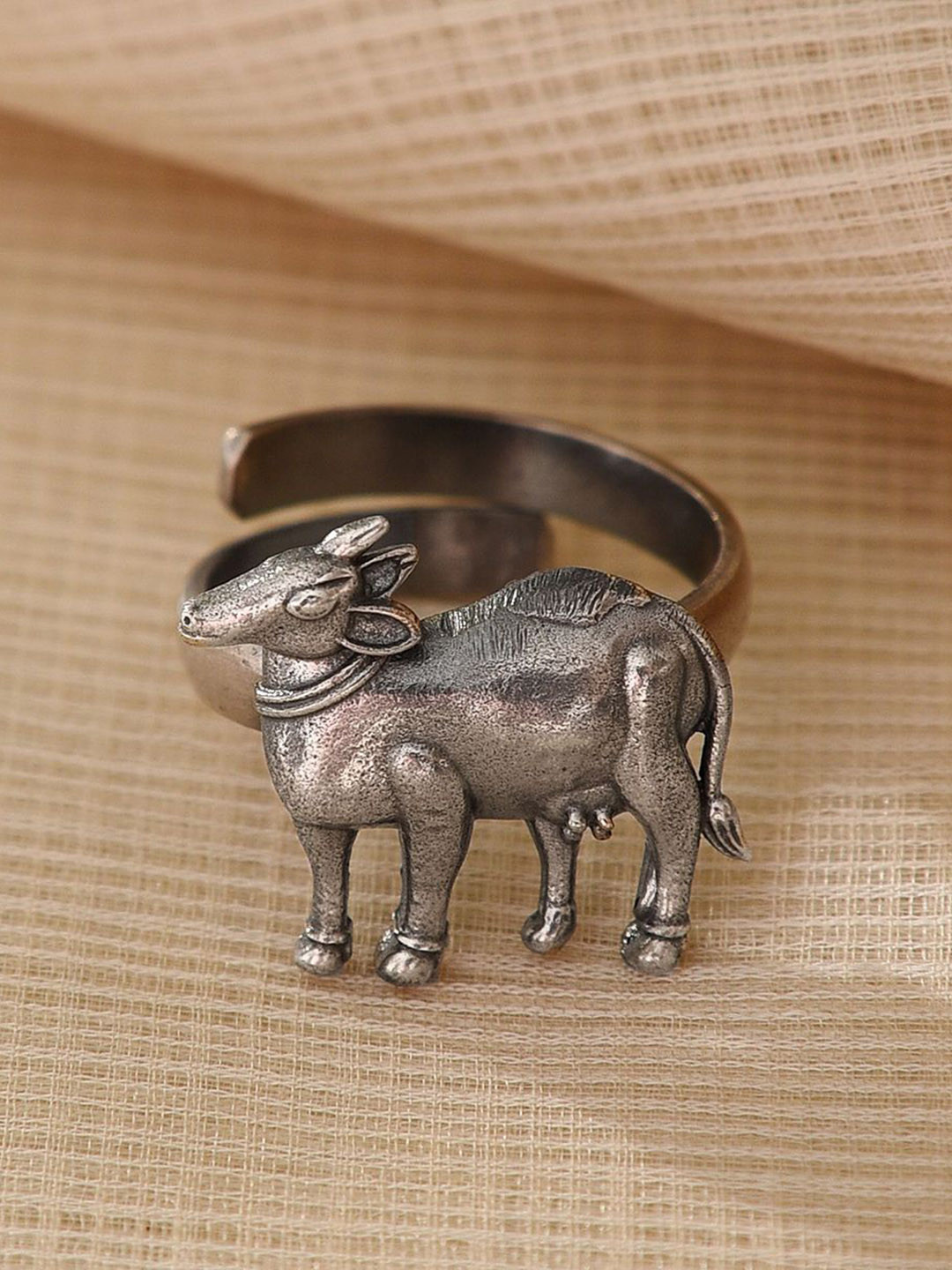 JAYPORE Women Animal Designed Silver Adjustable Silver Finger Ring