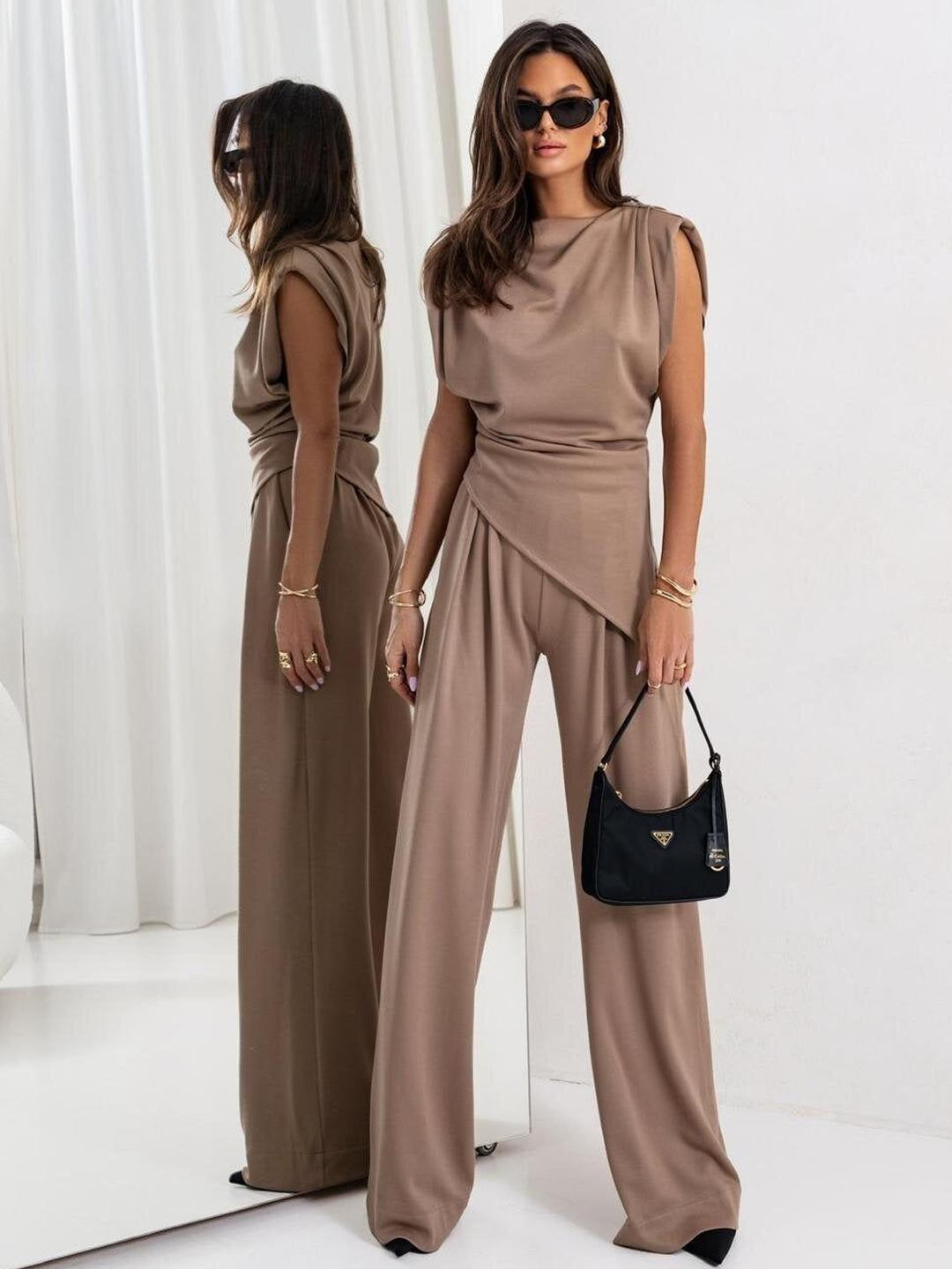 Miss Mosa By Akanksha  Aldina Summer Boat Neck Top & Trousers Co-Ords Set