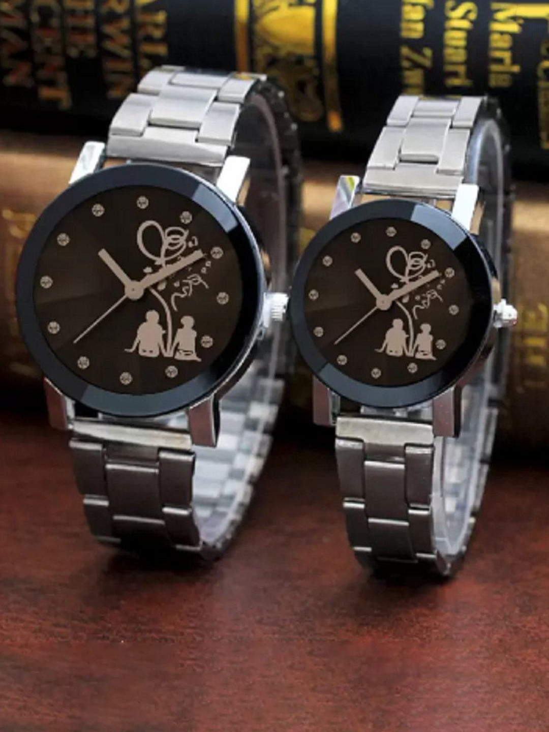 Miss Perfect Unisex Pack of 2 Embellished Dial Analogue Watch LJ100