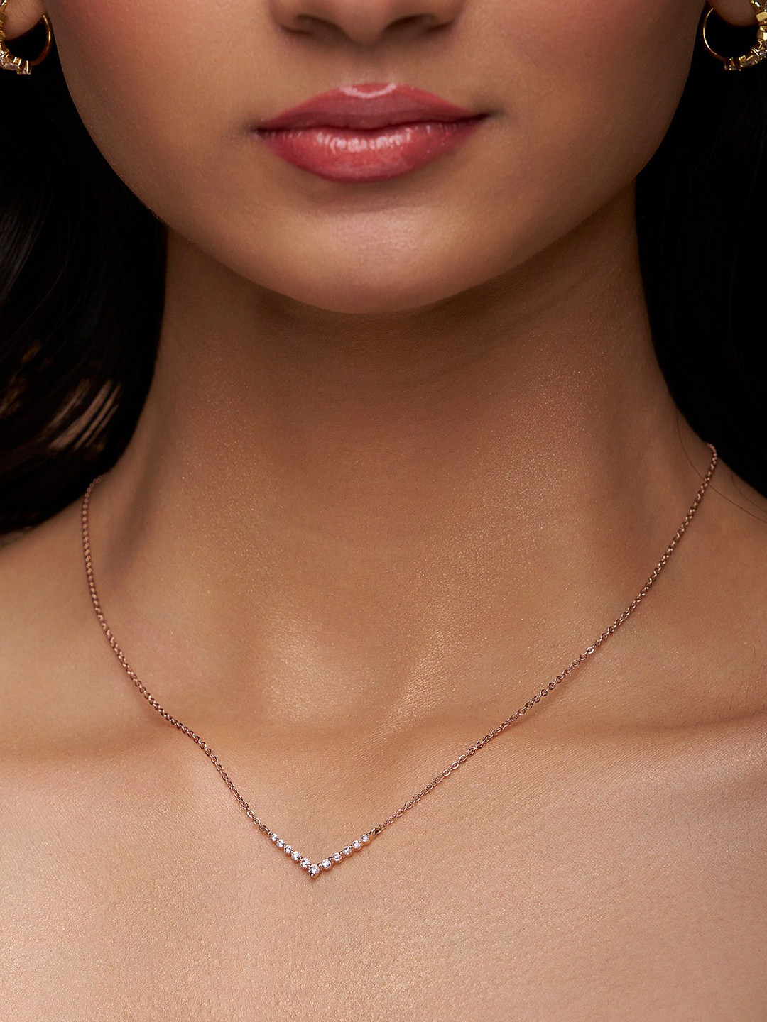 KYMEE 18K Gold Vermeil Artificial Stones Studded Chain