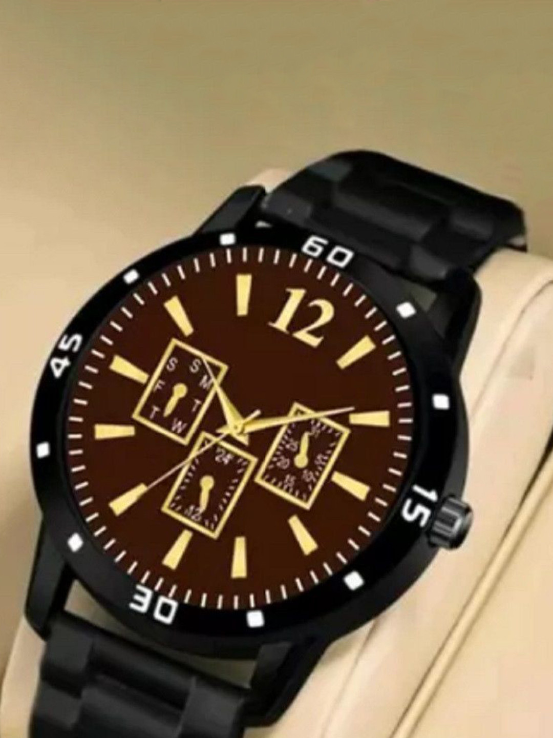 Miss Perfect Men Printed Dial & Textured Straps Analogue Watch CO_26