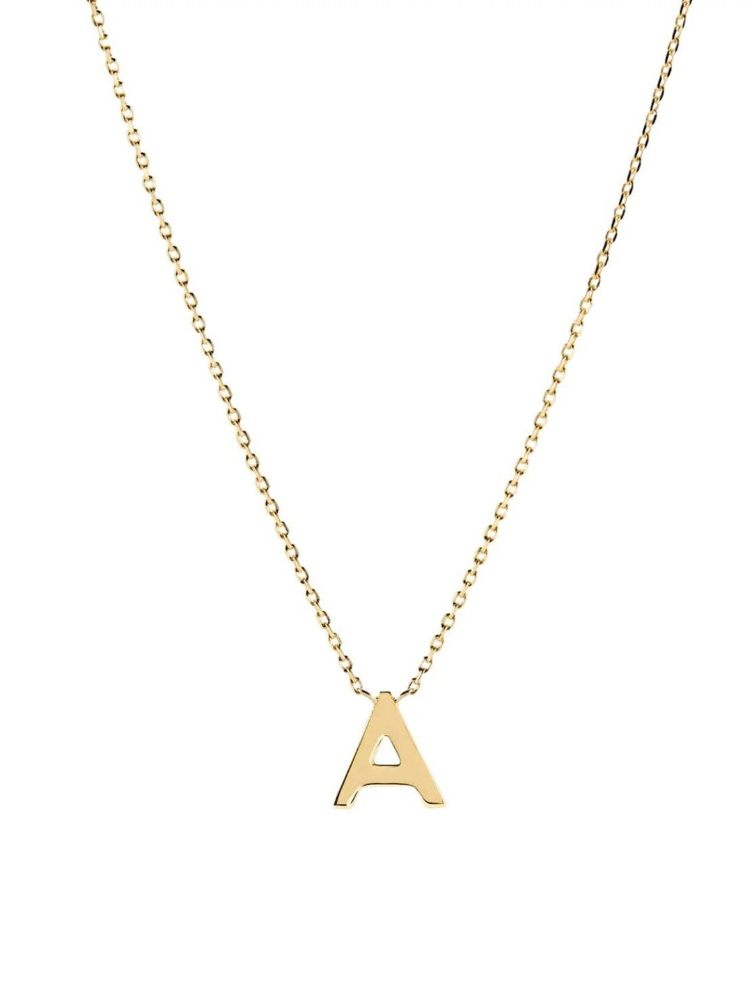 WOOYOU Sterling Silver Gold-Plated Letter Quirky Pendant With Chain