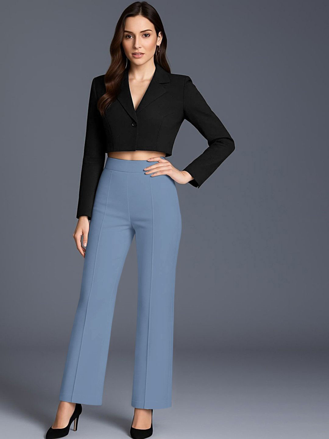 Jinax Women Relaxed Mid-Rise Flat-Front Regular Trousers