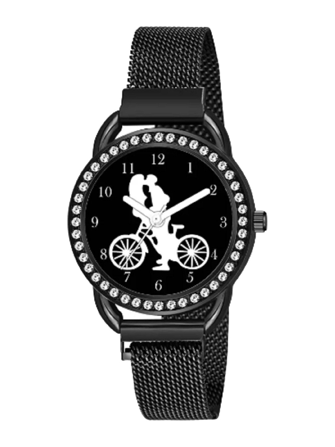 Miss Perfect Women Embellished Dial & Bracelet Style Straps Analogue Watch DF82