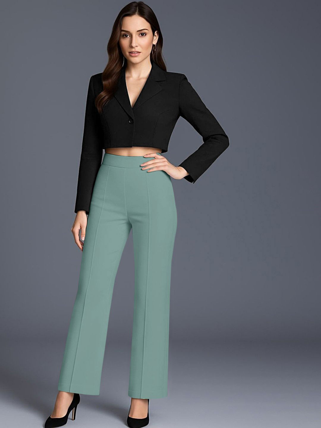 Jinax Women Mid-Rise Relaxed Fit Trousers