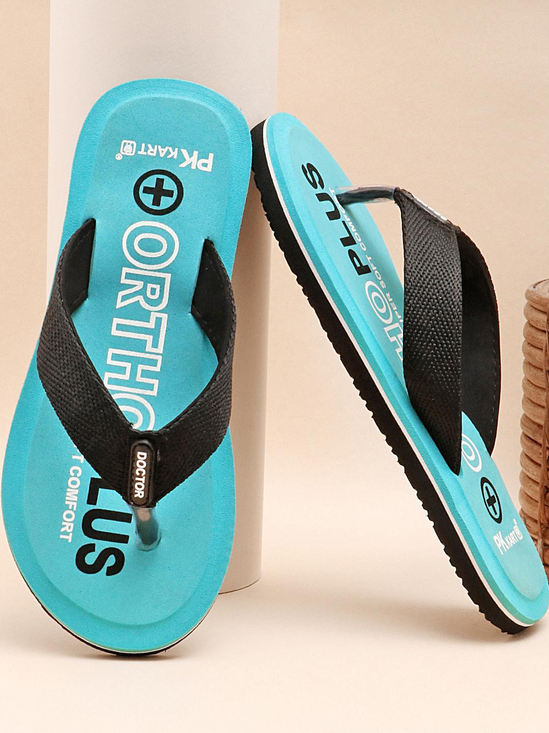 PKKART Men Blue EVA Thong Flip-Flops