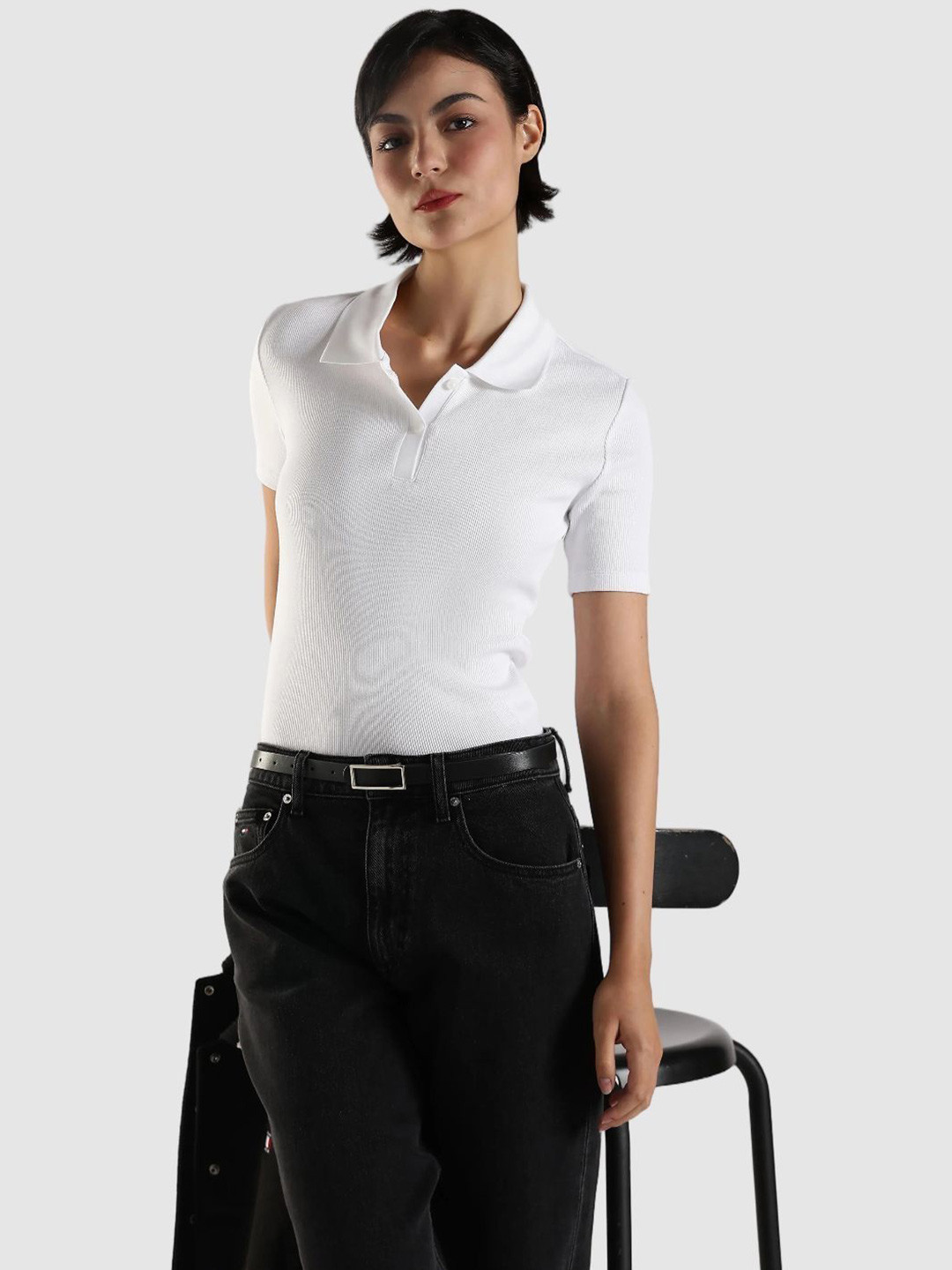 Calvin Klein Jeans Polo Collar Cotton Top
