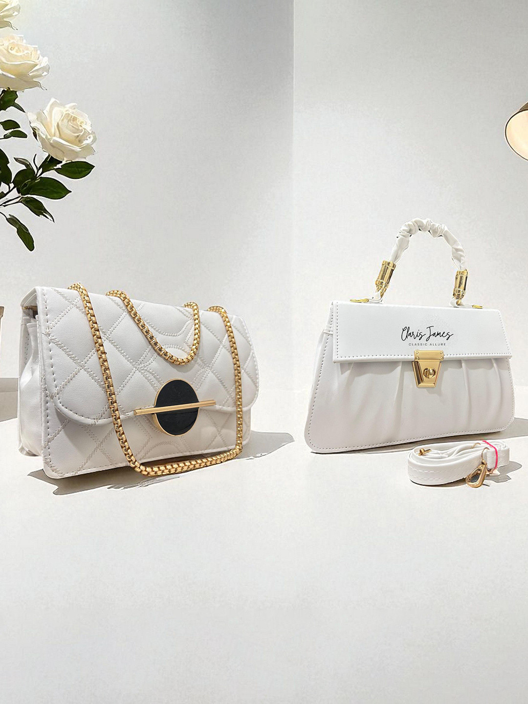 CLARIS JAMES Pack Of 2 Cross Body Sling Bag With Quilted Details