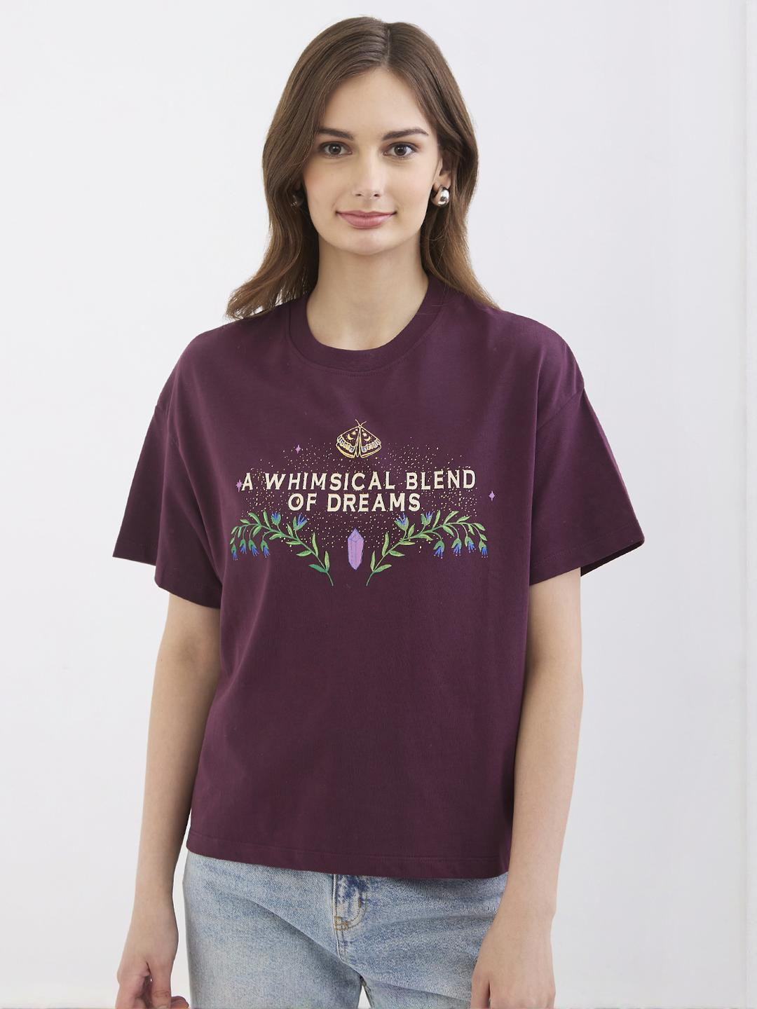 SPYKAR Women Red Pure Cotton Tshirts