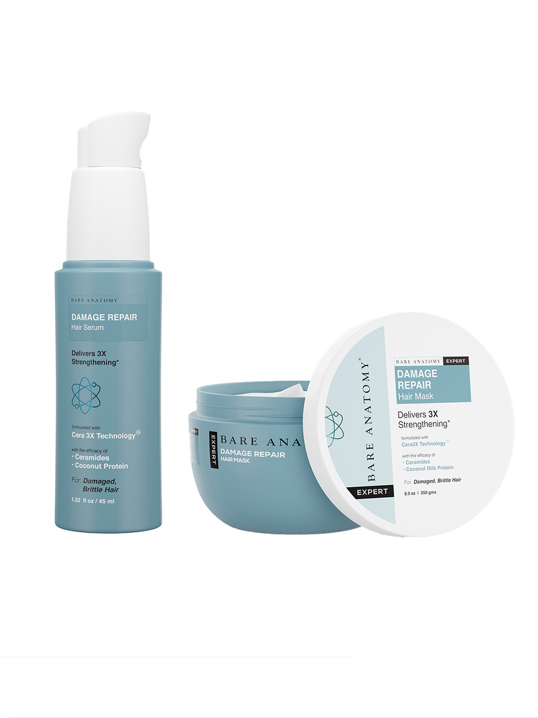 Bare Anatomy Damage Repair Hair Care Duo - Hair Serum 45ml & Hair Mask 250g