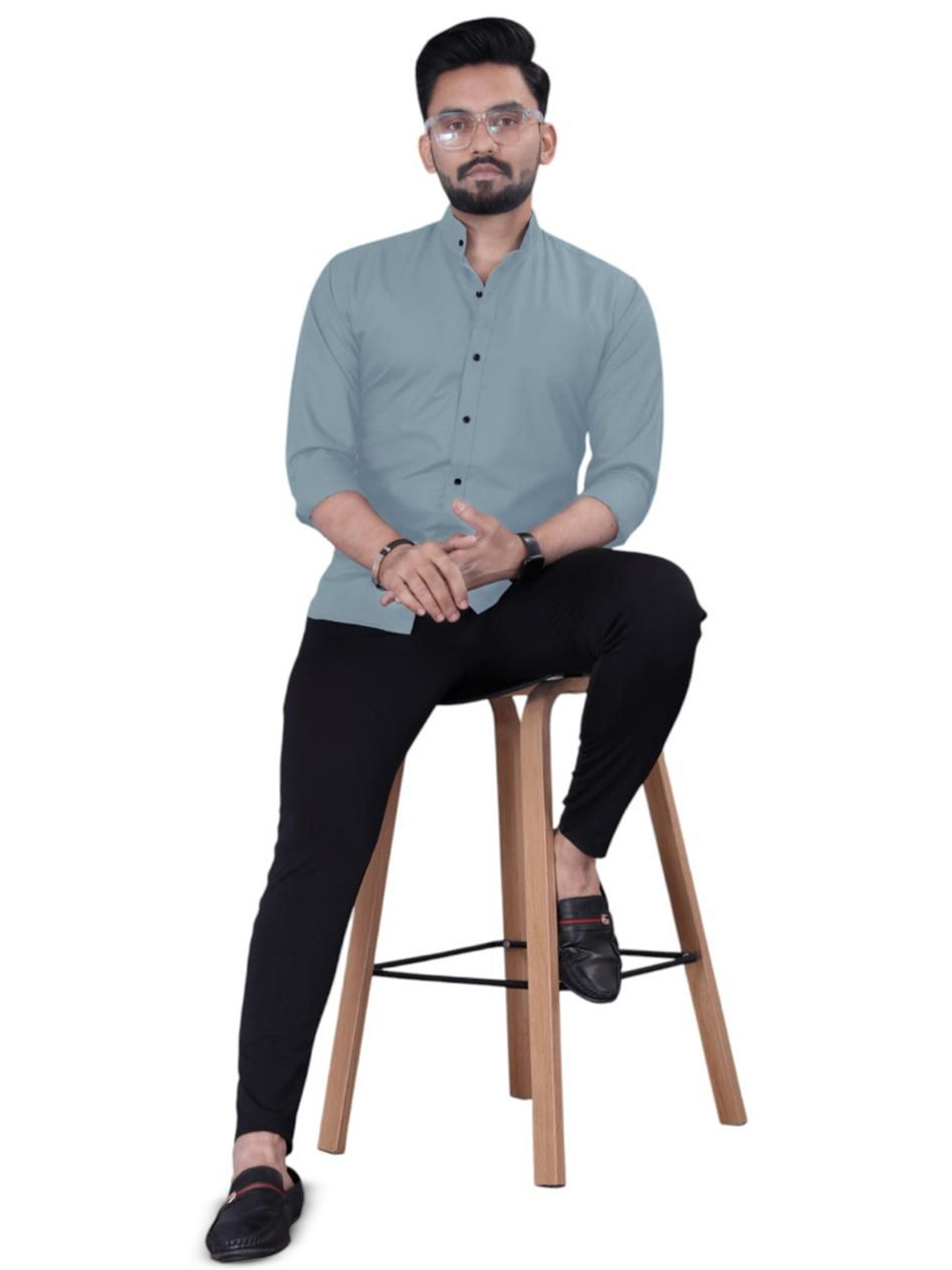 Moda Rapido Chinese Collar Long Sleeves Shirt