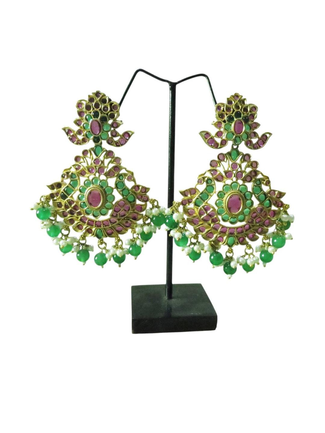 RNG One Pair Of Artificial Stones Jhumka Earrings