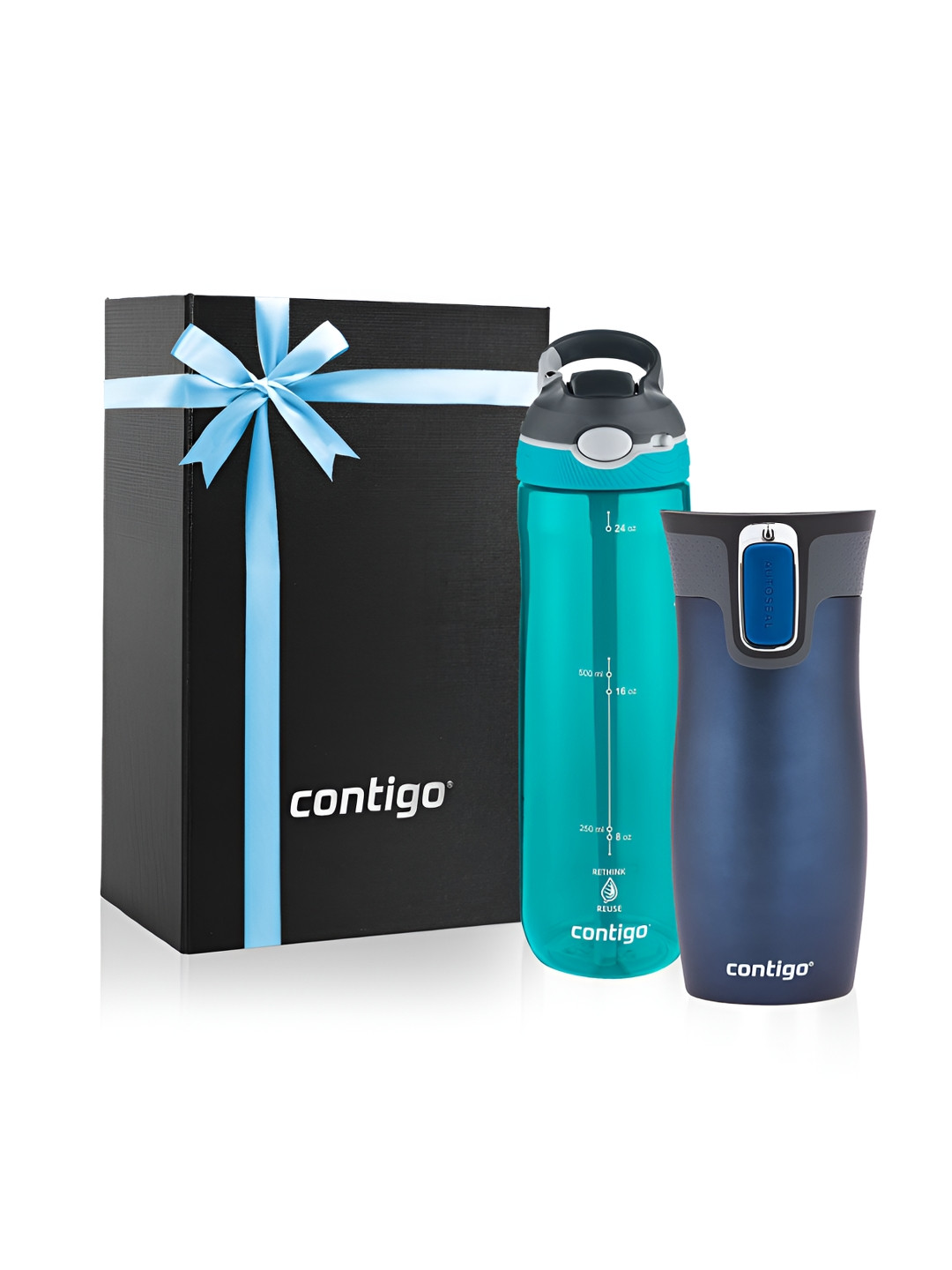 Contigo 2 Pcs Solid Stainless Steel Travel Mug & Water Bottle Diwali Gift Set