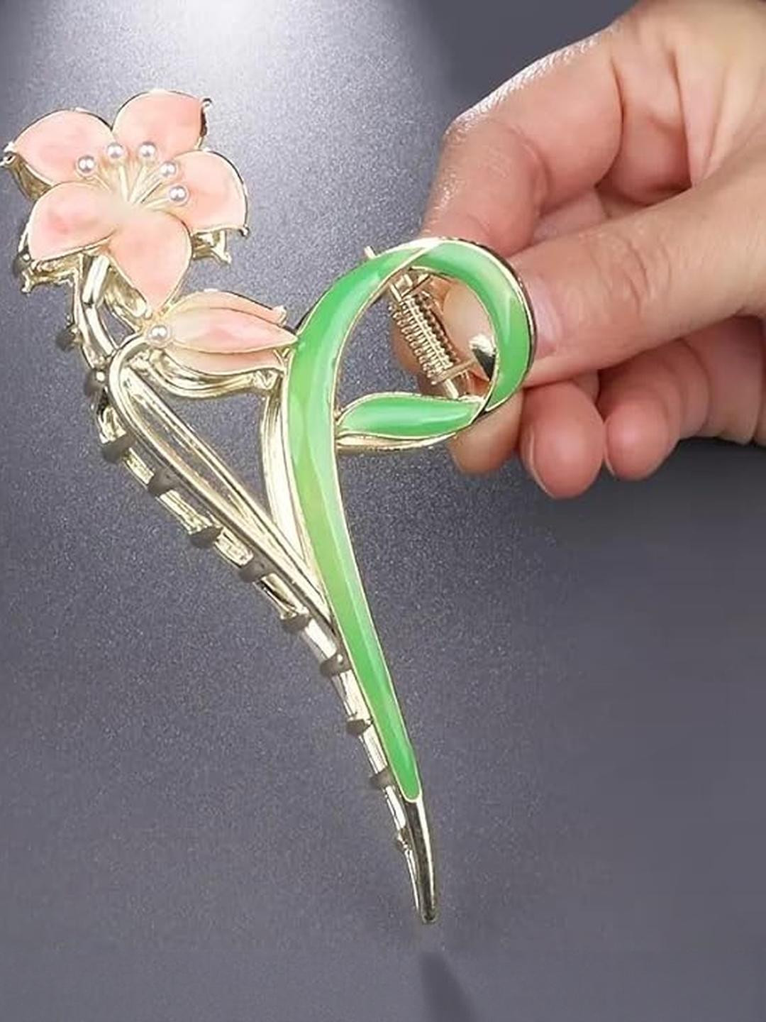 Beauty Flow Women Orange Lilly Claw Clip