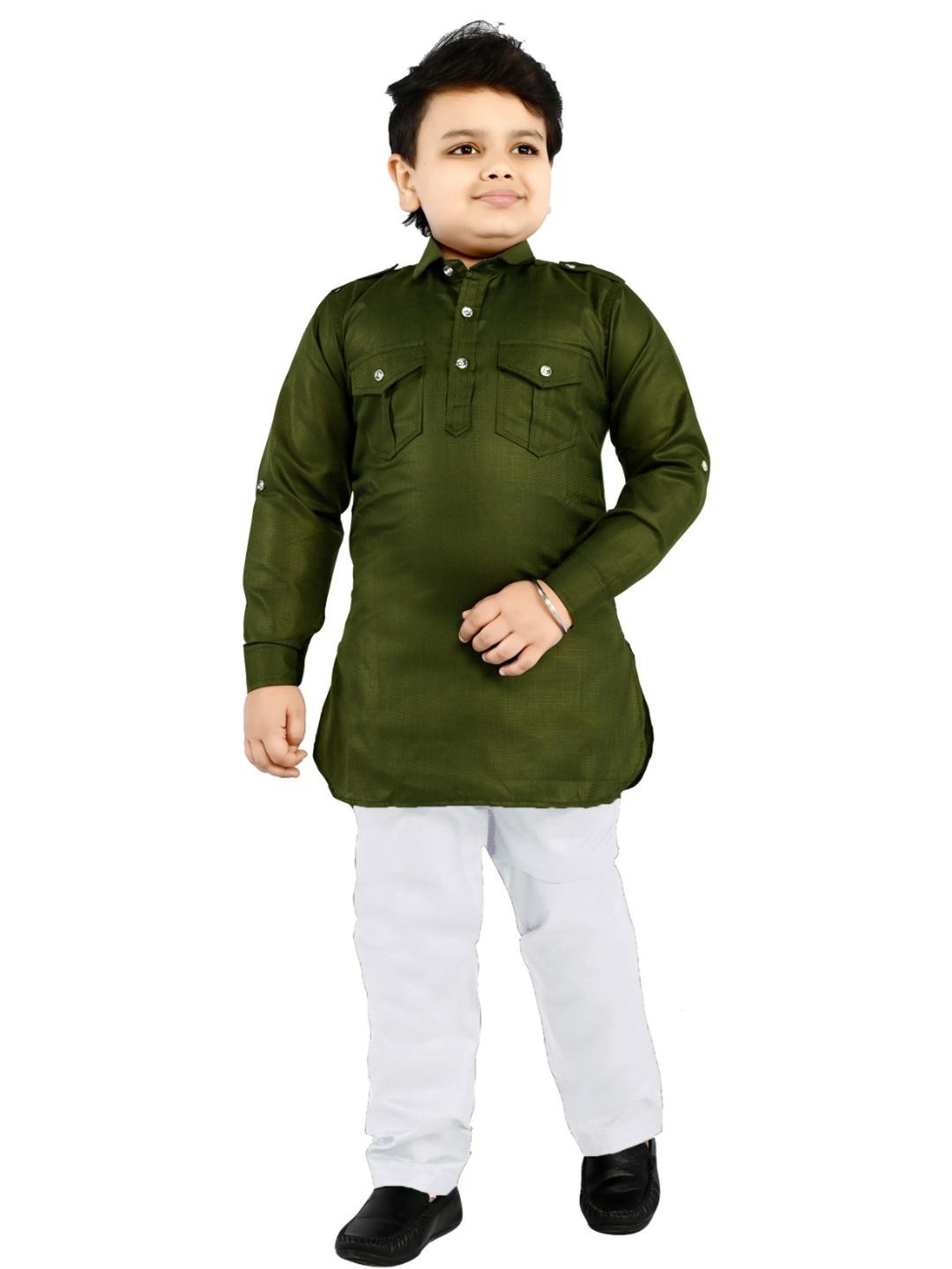 OJ TREND Boys Cotton Silk Kurta & Salwar