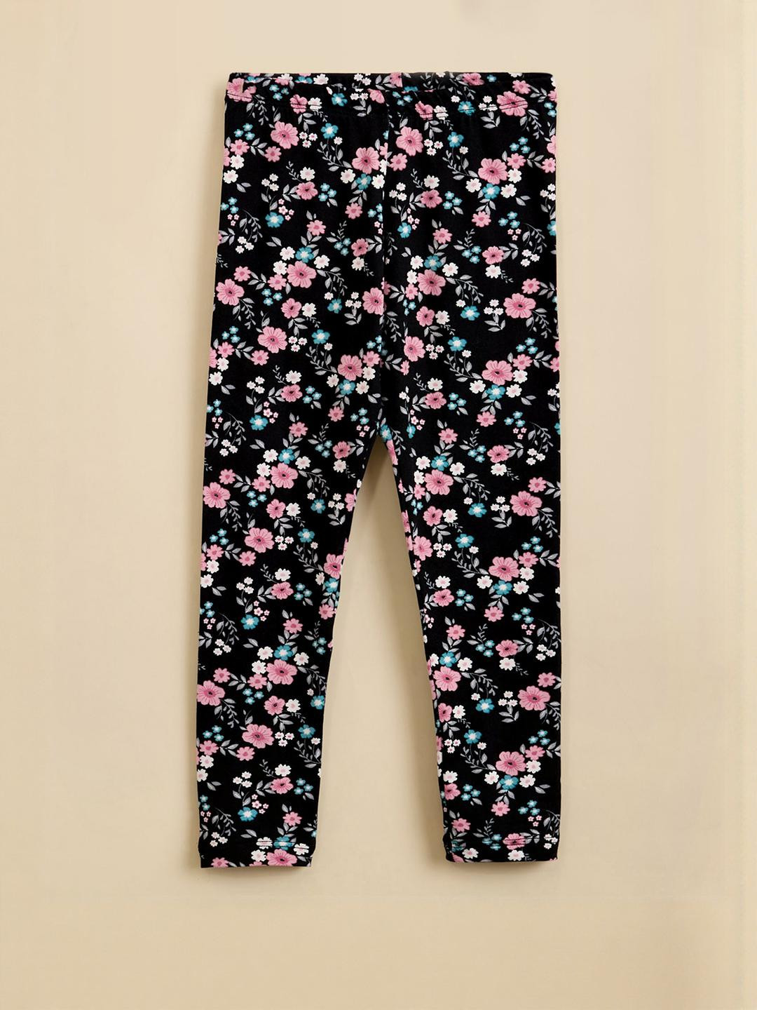 Hopscotch Girls Floral Stretchable Leggings