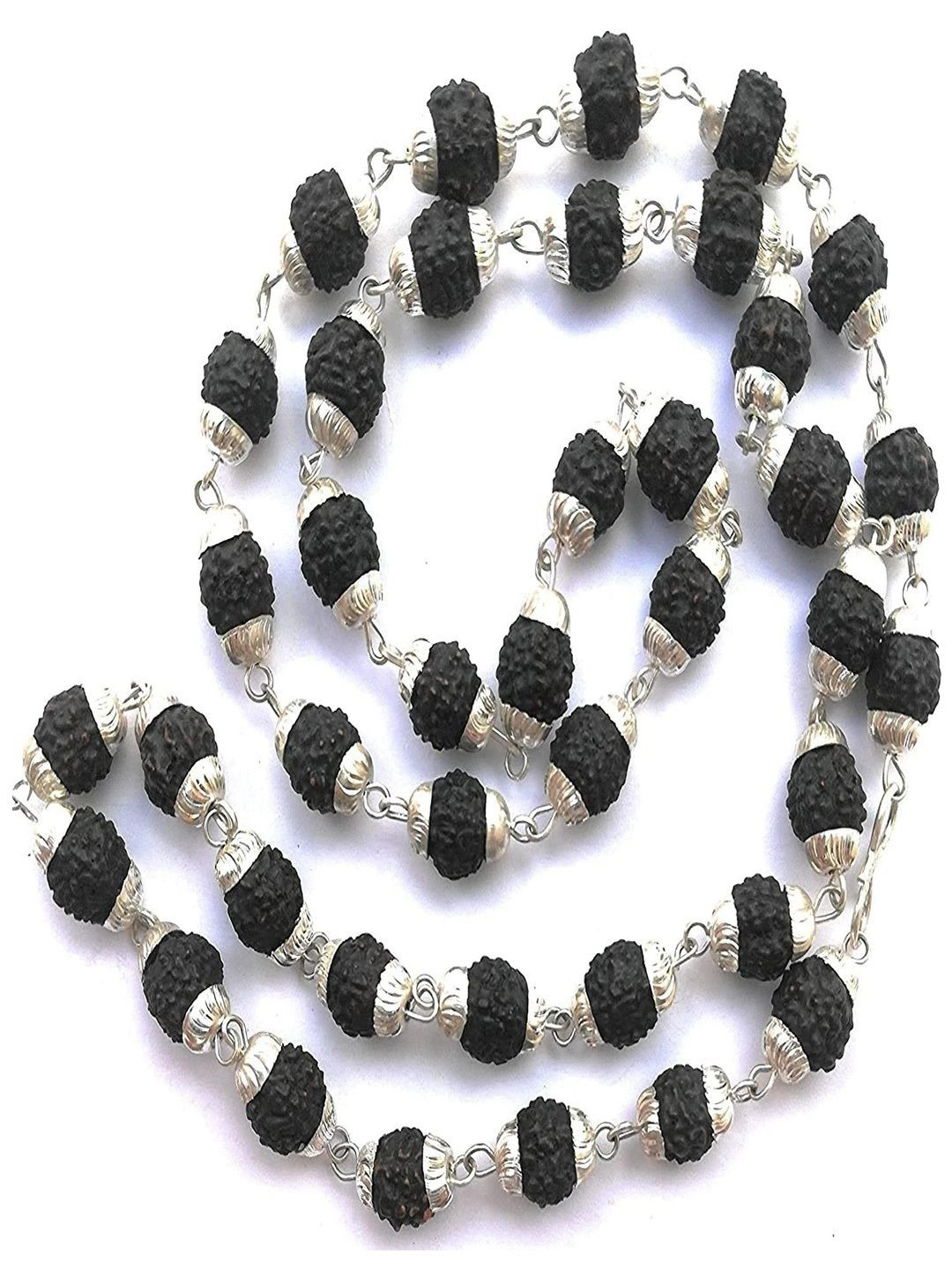 Tustrion Unisex Silver-Plated Artificial Beaded Statement Chain