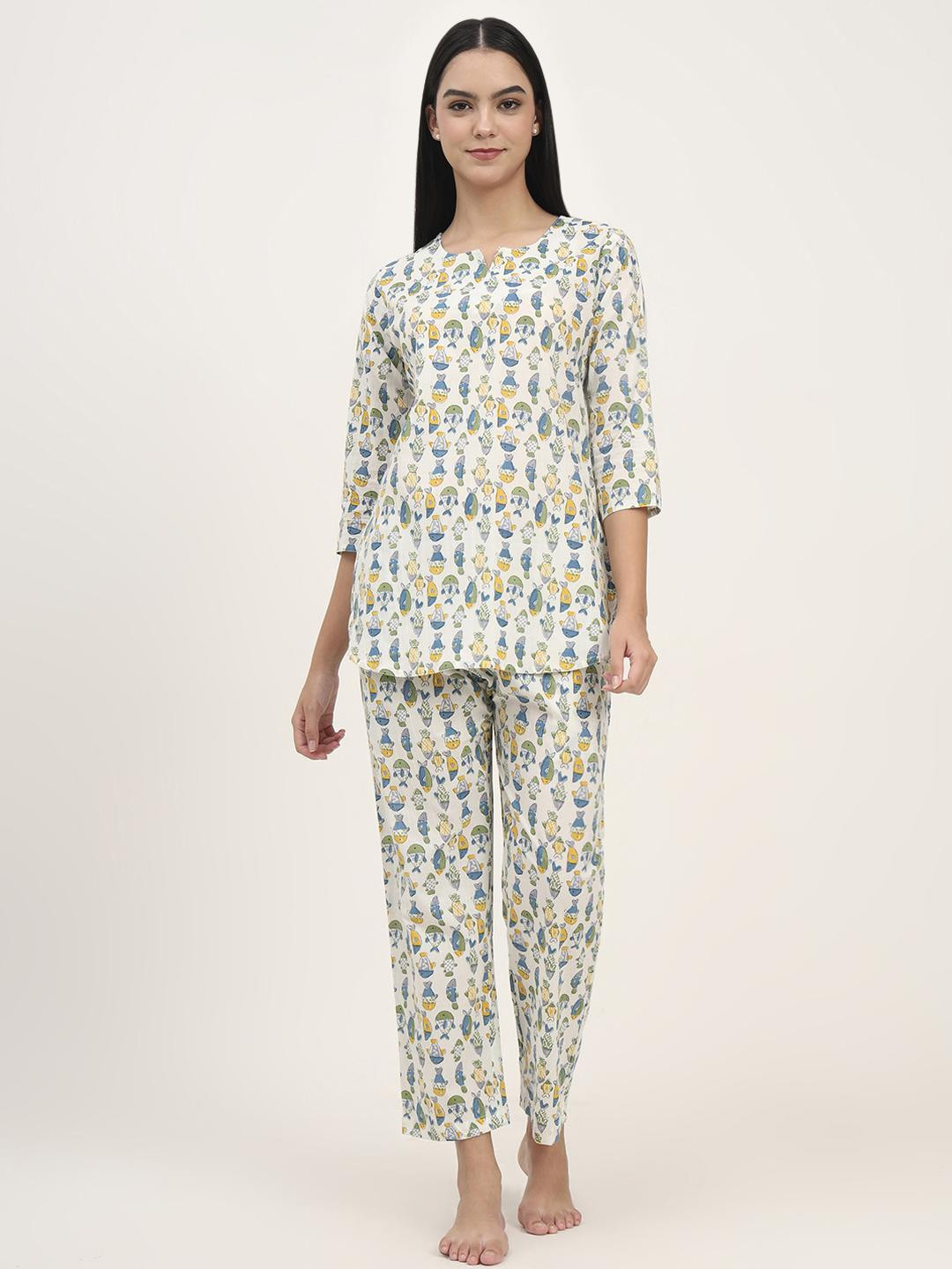 KALINI Women Cartoon Characters Printed Night suit