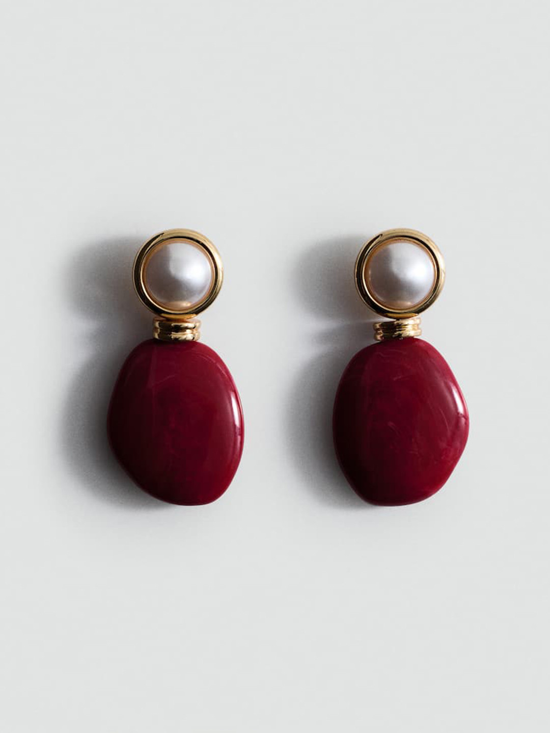 MANGO Stone Hanging Earrings