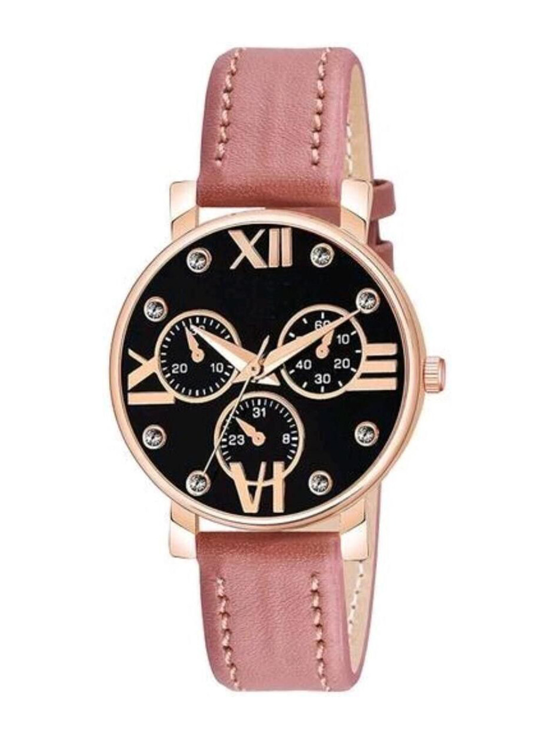 Miss Perfect Women Embellished Leather Straps Analogue Watch Cvv343