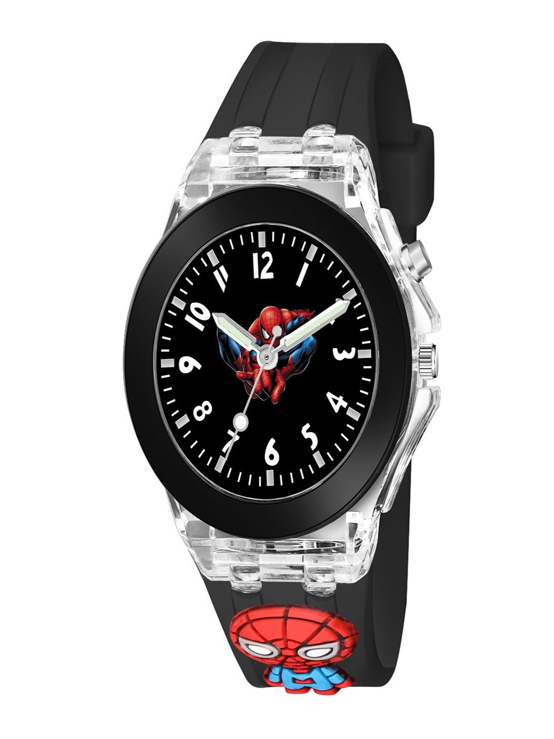 mivaan Kids Printed Dial & Straps Analogue Watch M-Kids-Black-Spider man