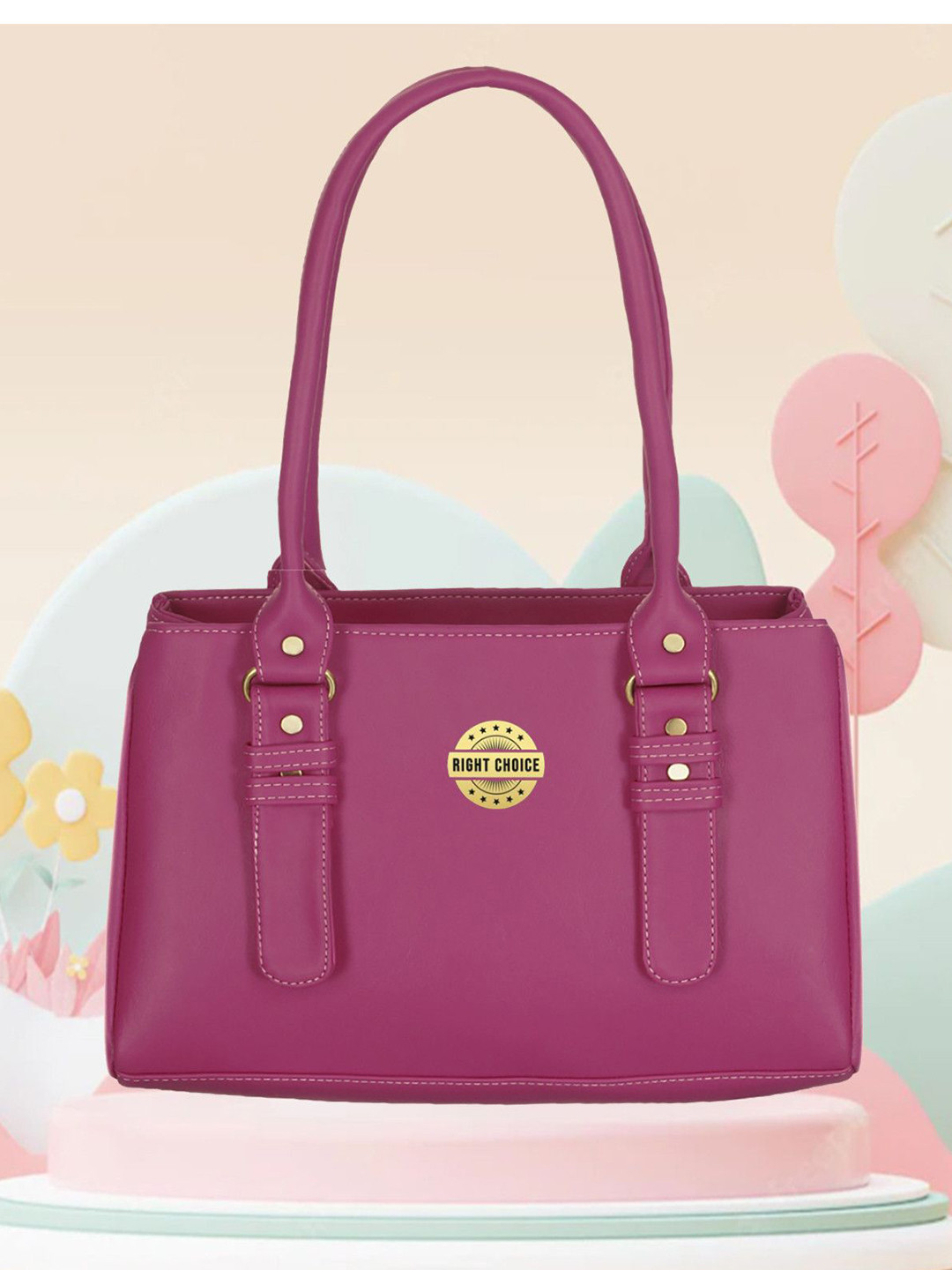 FLOTO Structured Shoulder Bag with Applique