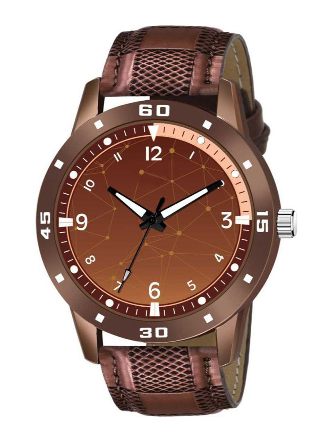 Miss Perfect Men Round Dial & Leather Straps Analogue Watch foxx55