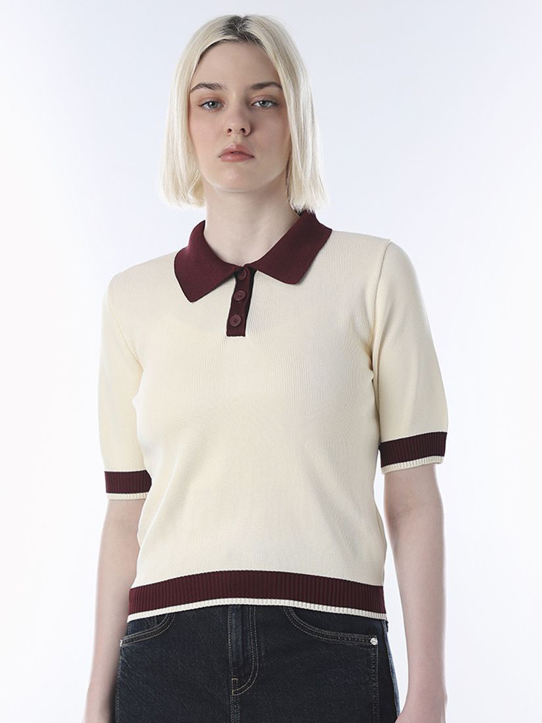 ONLY Varsity Polo Collar T-shirt
