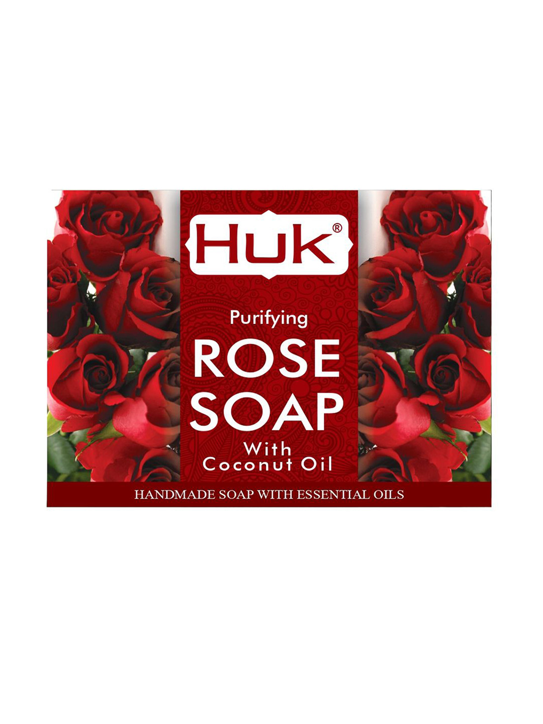 Huk Set Of 5 Rose Soap With Coconut Oil & Rose Oil- 100 g Each