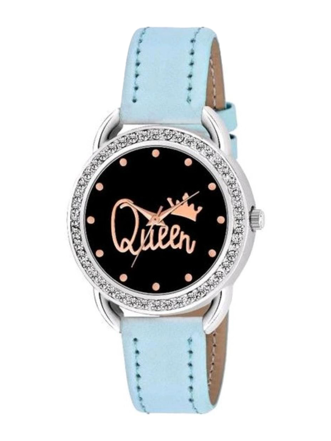 Miss Perfect Women Embellished Dial & Leather Straps Analogue Watch Cvv228