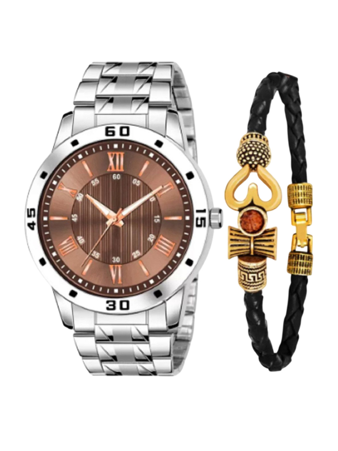Miss Perfect Men Dial & Straps Watch witrh Bracelet LJ396