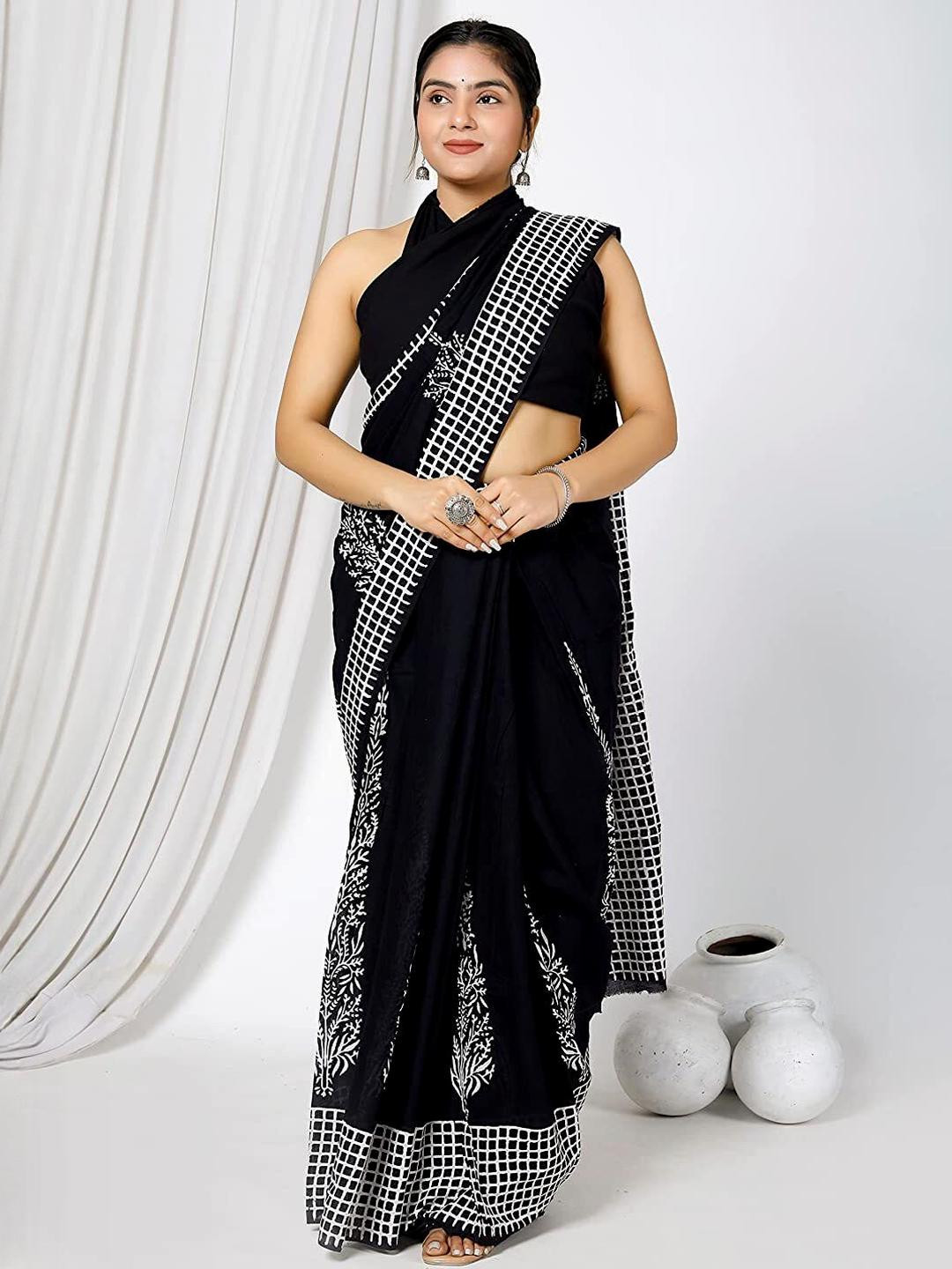 Dastkar Block Print Pure Cotton Sarees