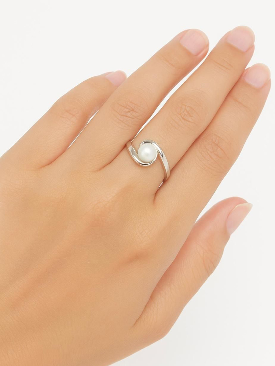 DAINTY DAMSEL Women 925 Sterling Silver Criss-Cross Shaped Finger Ring