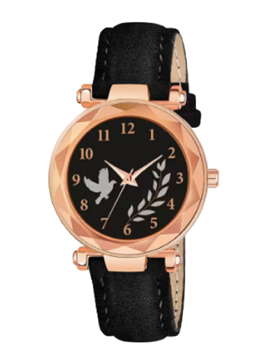 Miss Perfect Women Printed Dial & Leather Textured Straps Analogue Watch QE146