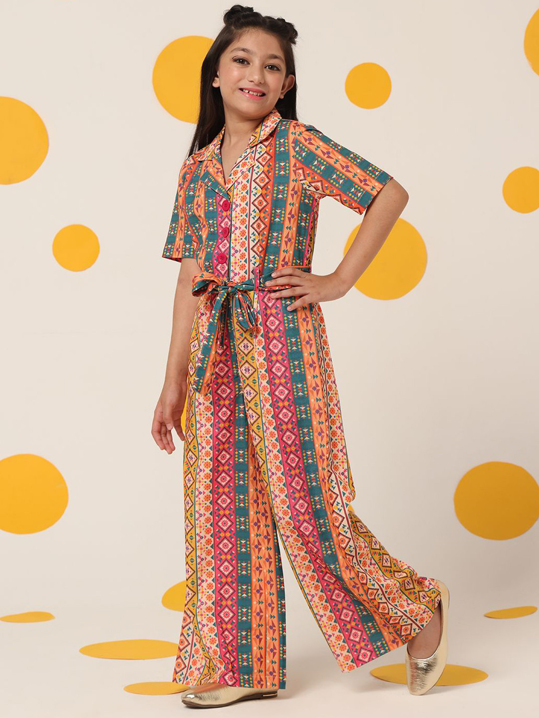 Cherry & Jerry Girls Cherry & Jerry Seersucker Printed Basic Jumpsuit