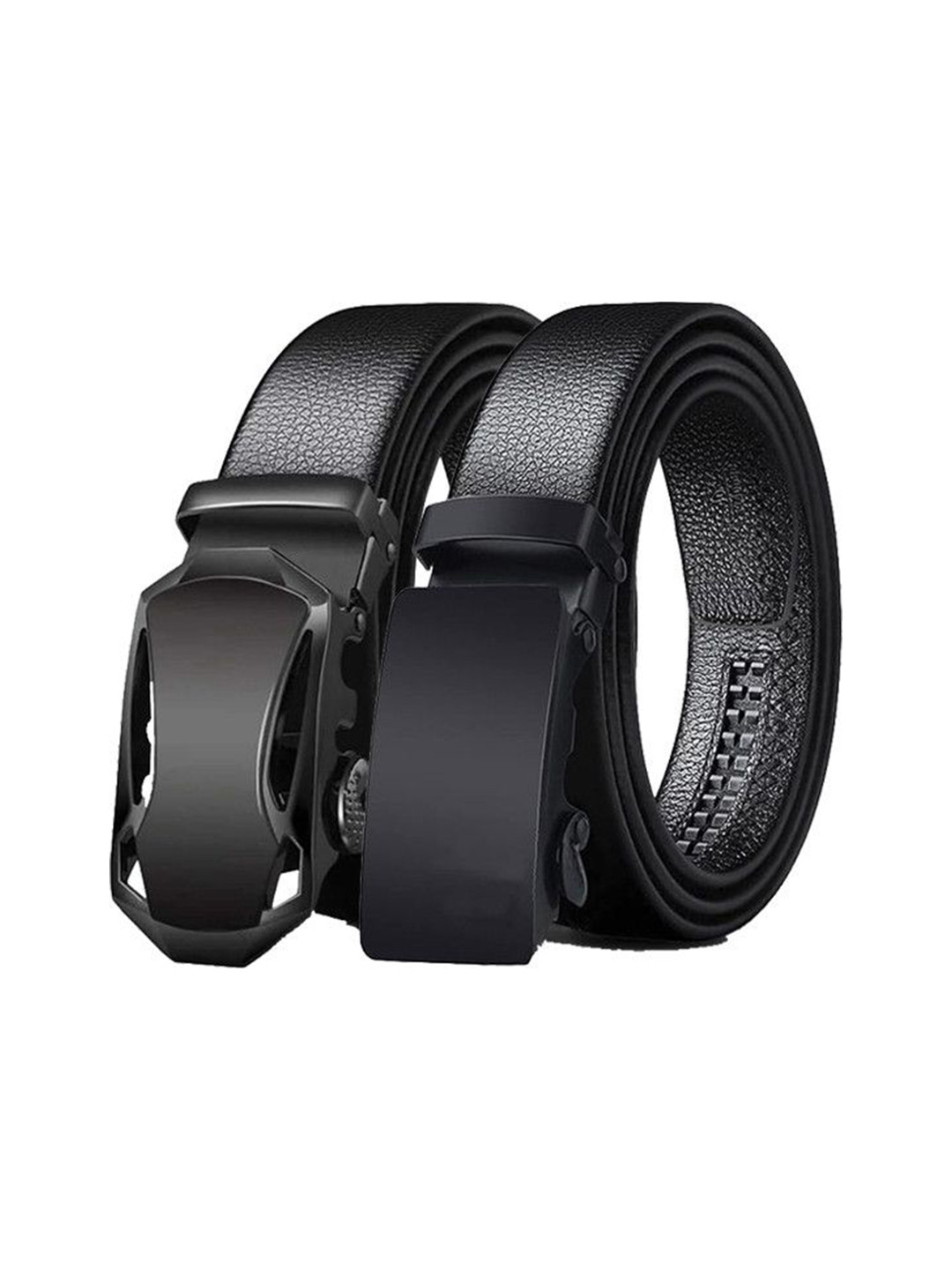 SHOPGLOBAL Men Set Of 2 Textured Leather Belts