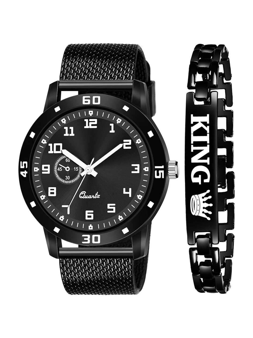 Miss Perfect Men Bracelet & Analogue Watch Gift Set jk2333