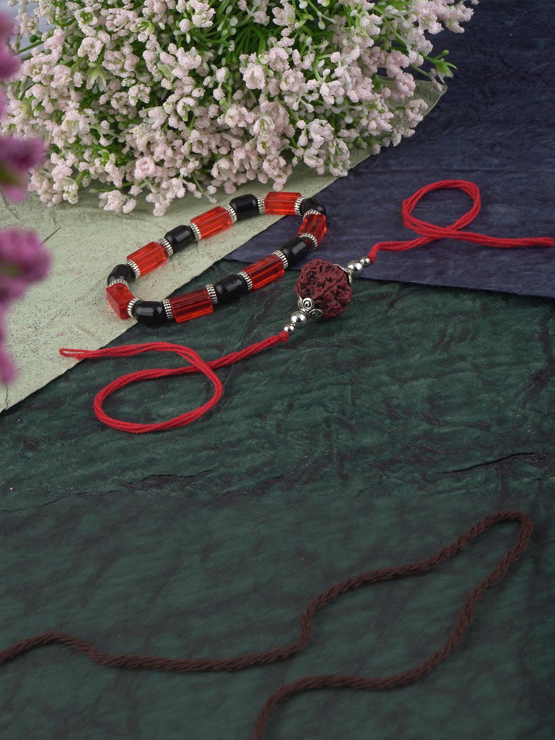 JFL - JEWELLERY FOR LESS Unisex Maroon Plastic Artificial Beads Bracelet