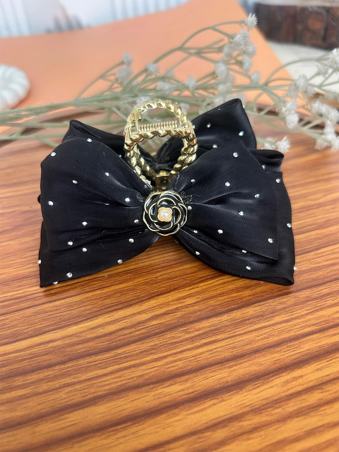 Radhya Accessories Women Embellished Western Sparkle Bow Hair Claw