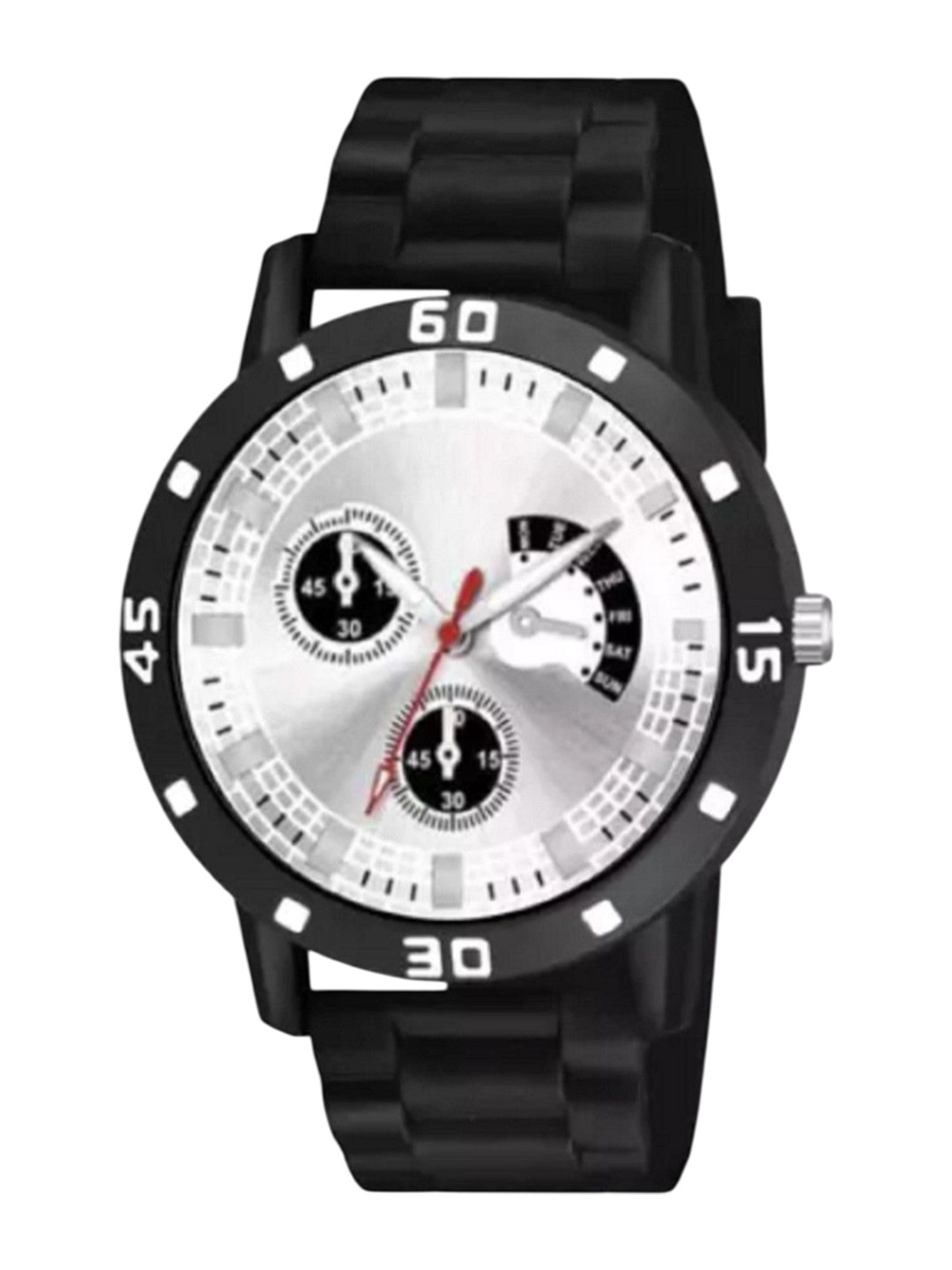 Miss Perfect Men Textured Dial & Bracelet Style Straps Digital Watch CO_15