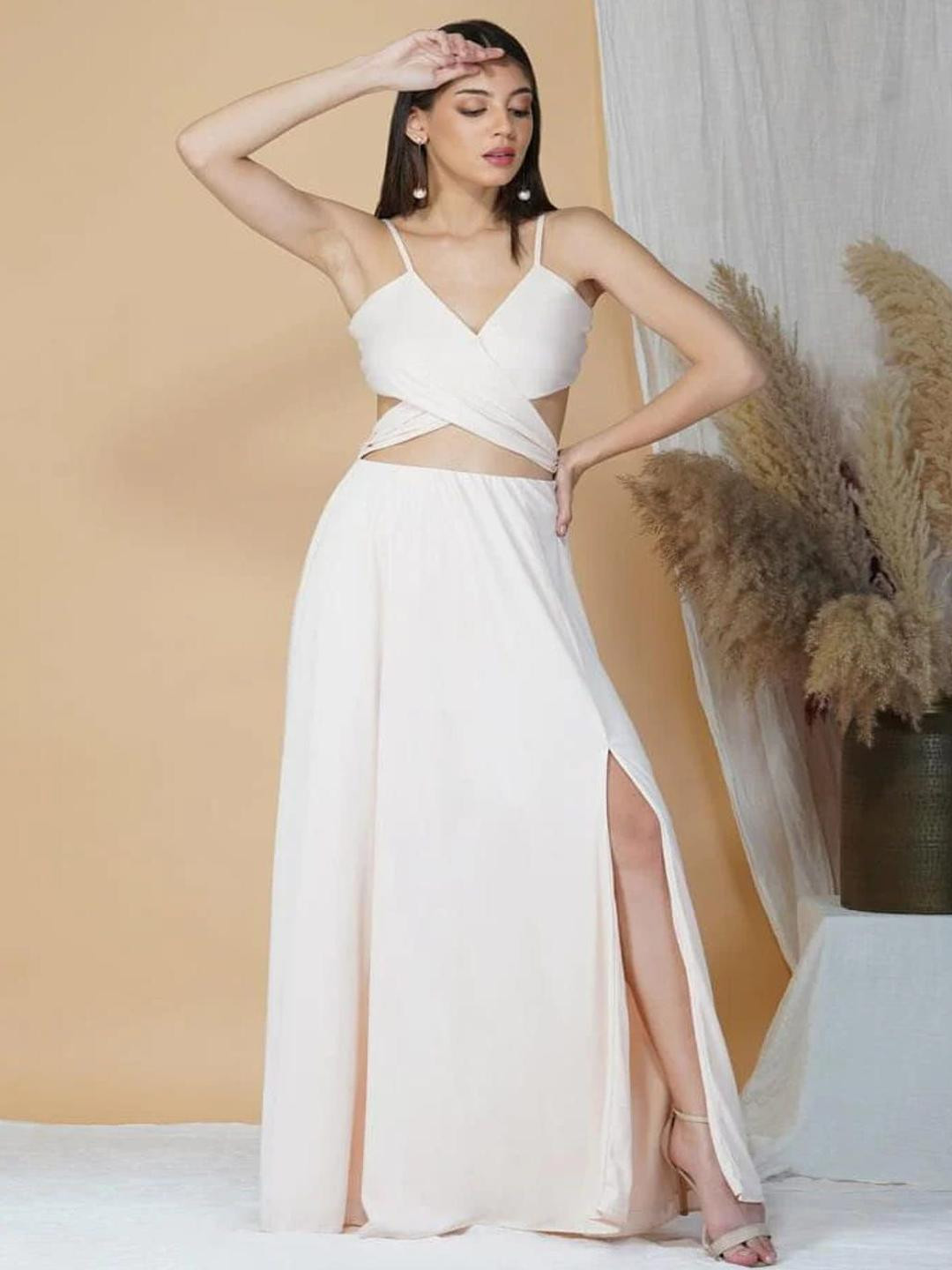 Niyaksha Woman Cut-Out Slit Maxi Dress