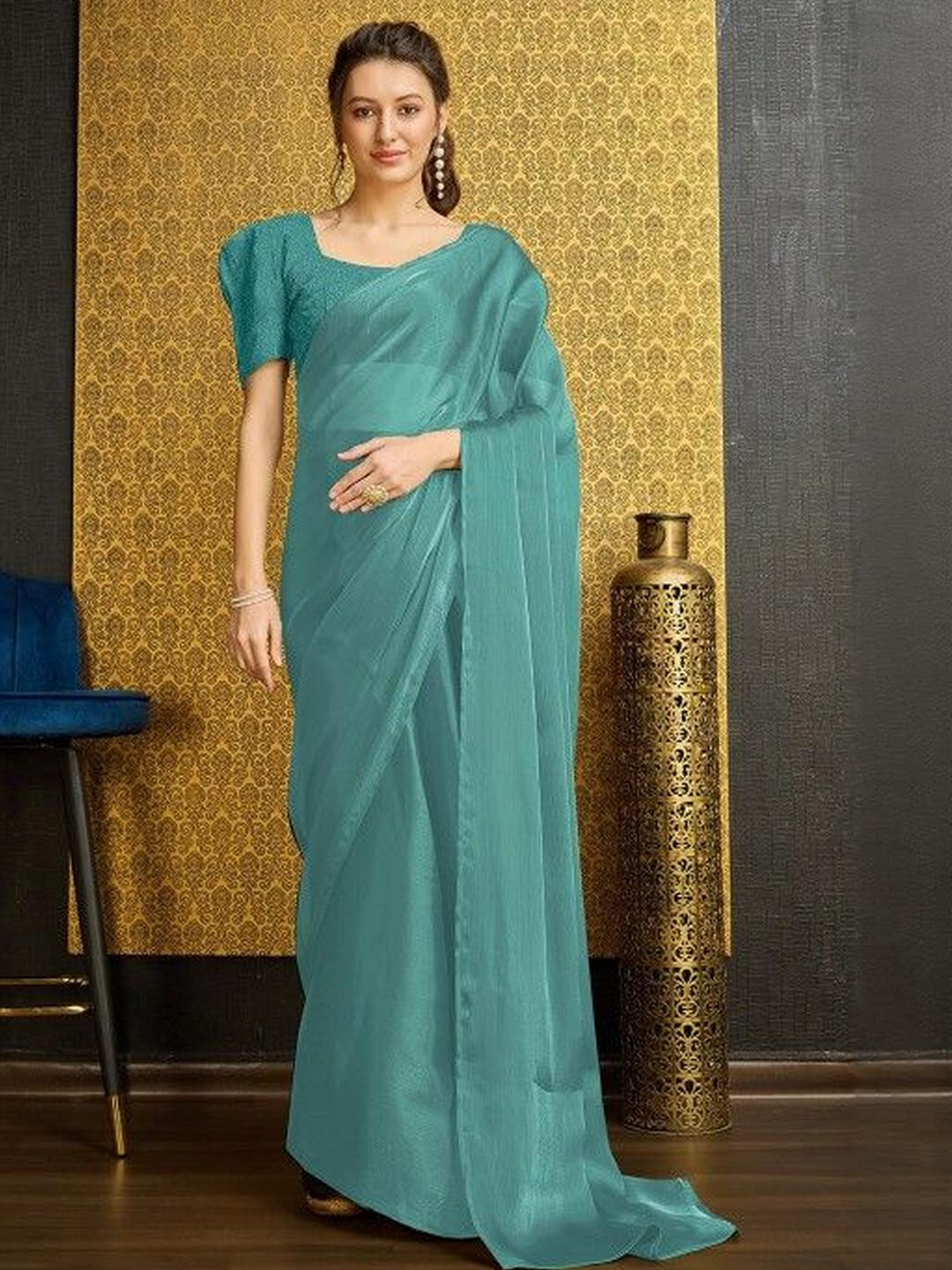 KARAGIRI Organza Saree with Blouse Piece
